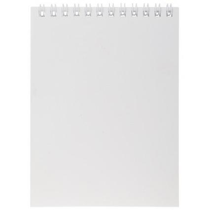 Блокнот А6 40 л. греб. клетка Х Матовое соло "Арктический белый" софт-тач