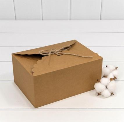 Коробка подар. складная OMG крафт с бечевкой 22*16*10 см