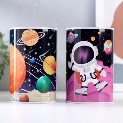 Копилка метал. "Космический пейзаж" 12 см   