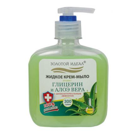 Жидкое мыло 300 мл Золотой идеал "Глицерин и алоэ вера" с антибактер. эффектом