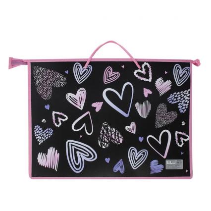 Папка с ручками для рис. и чертеж. А3 Кокос "Сердечки"