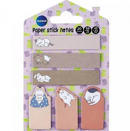 Набор закладок с клеев. кр. бум. 6*20 л. Centrum "Милый котик" 