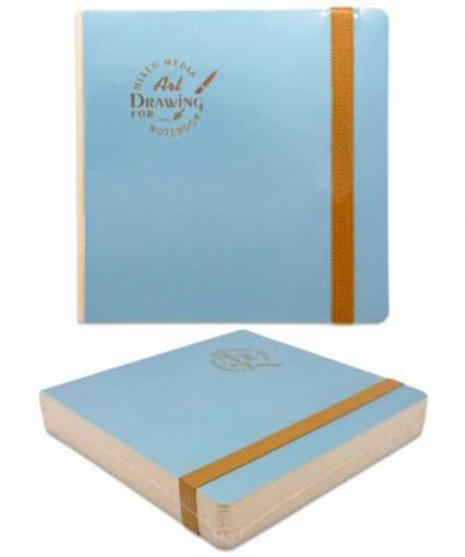 Скетч-бук 125*125 мм 58 л. Art drawing гладкая бумага, 200 г/м2, на резинке, асс.