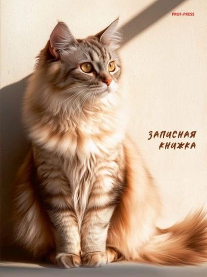 Блокнот А5 80 л. тв. обл. клетка ПП "Рыжий кот в лучах солнца" 174*230 мм