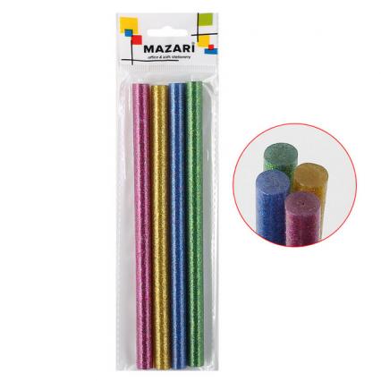 Набор стержней для клеевого пистолета d=11 мм 04 шт. Mazari 18 см цветные блестки