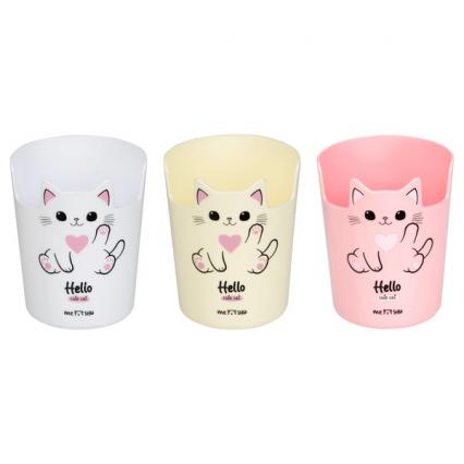 Стакан для канц. прин. Meshu "Мяу", пластик., ассорти