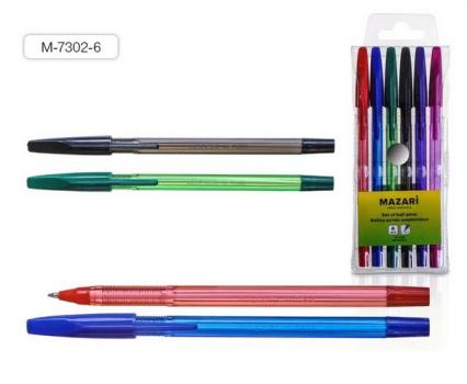 Набор ручек 06 цв. шар. Mazari "Стилус" 0,7 мм