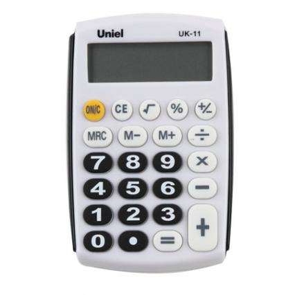 Калькулятор карм. UNIEL UK-11К 97*62*11 мм черн.