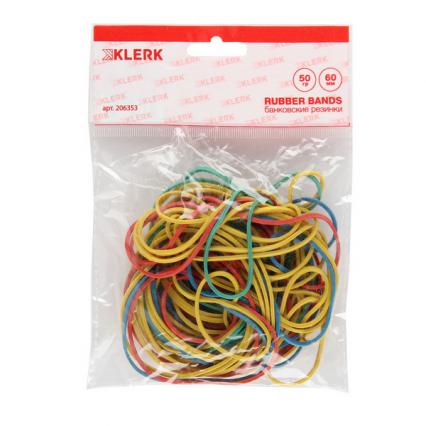 Резинки банк. 050 г d=60 мм Klerk цветные