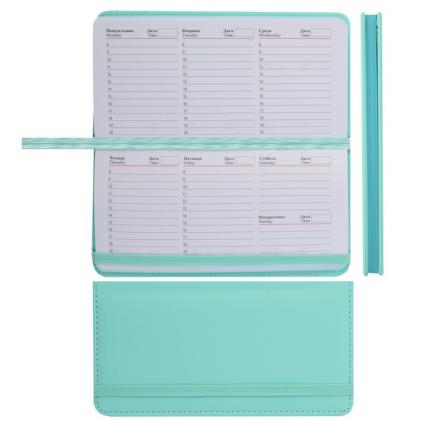 Еженедельник недат. А6 64 л. Fiorenzo "Просто" поролон на рез., мятный