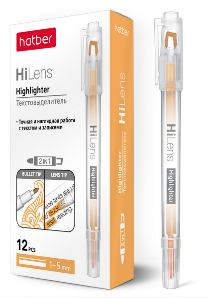 Маркер выделит. двухст. Х "Привет-объектив" 1-5 мм оранж.