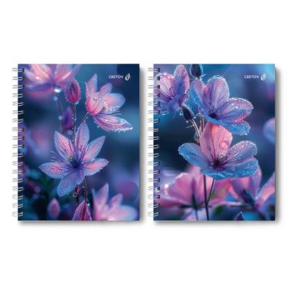 Тетрадь тв. обл. 120 л. кл. греб. Светоч "Утренняя роса" 