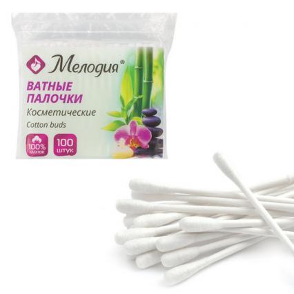 Ватные палочки 100 шт. Мелодия п/э пакет