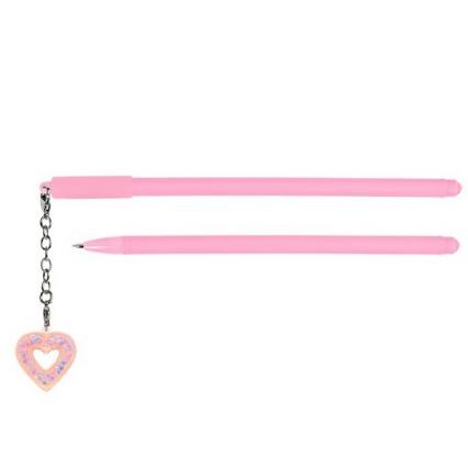 Ручка шар. Darvish "Сердце со звездами" с брелоком, синяя