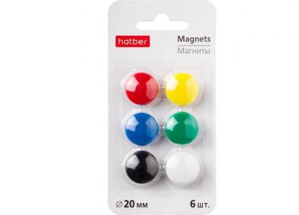 Набор магнитов 2 см 06 шт. Х круглые цветные