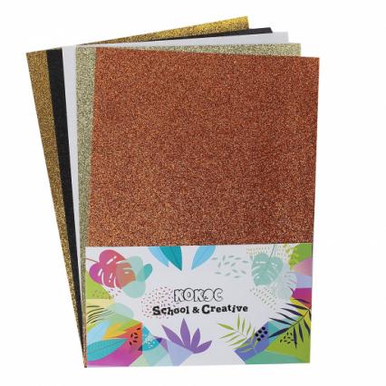 Бумага цв. А4 С блестками 05 л. 05 цв. Кокос  