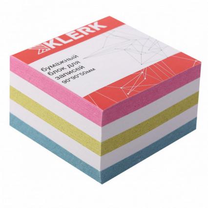 Блок для записи цветной 90*90*50 4 цв. Klerk