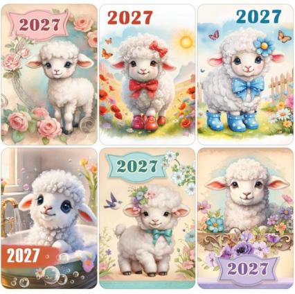 Календарь карманный 2027 г. "Кудрявые овечки"