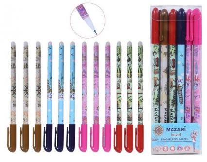 Ручка Пиши-стирай гел. Mazari "Путешествие" 0,5 мм, синяя