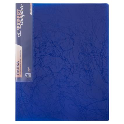 Папка-cкоросш. с пруж. мех. Expert Complete "Премьер" внутр. карман, торцевой карман, синяя