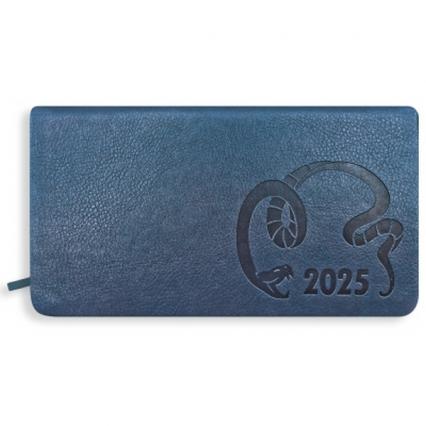 Планинг дат. 2025г. А6 64 л. Alpha-Trend "Hong kong" иск. кожа, син.