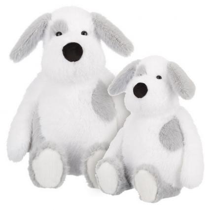Игрушка мягкая Relana "Собака" бело-серый, 35 см
