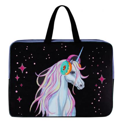 Папка-сумка текст. с ручками для рис. и чертеж. А3 Кокос "Единорог"