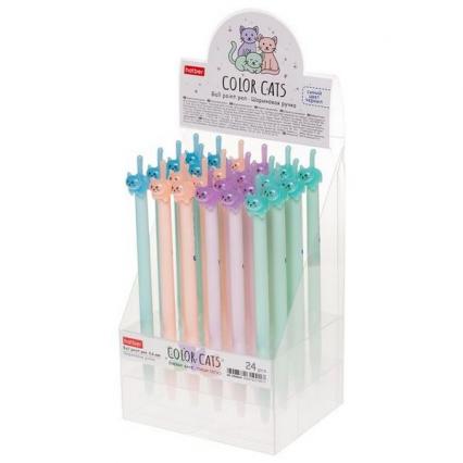 Ручка масл. авто Х "Котики" 0,7 мм, синяя