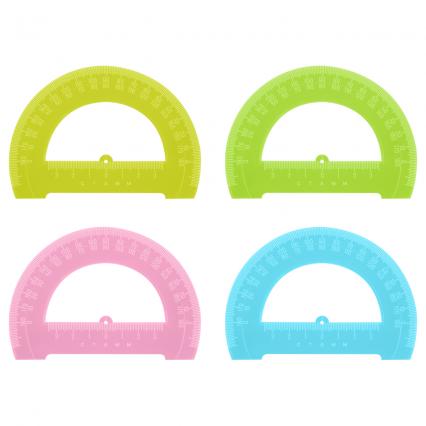 Транспортир 12 см 180° СТАММ флю. прозр. 