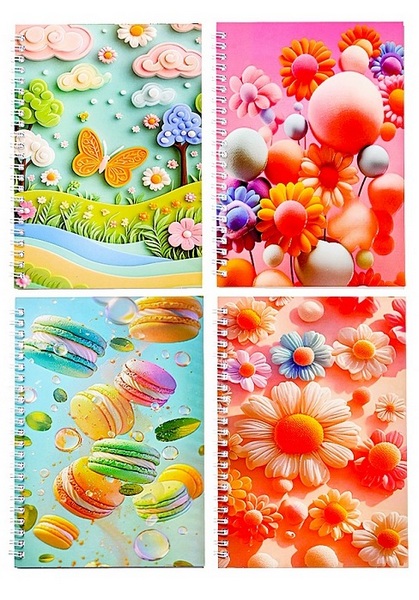 Блокнот А5 60 л. спир. клетка Mazari "Яркий" 