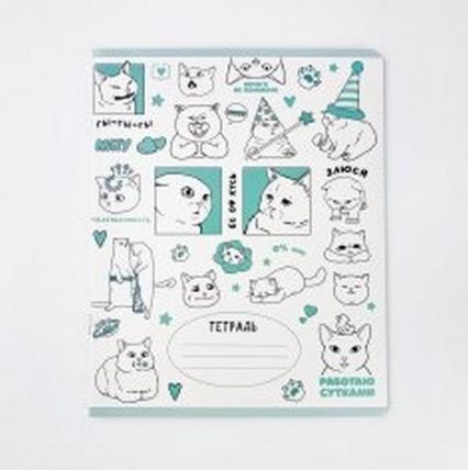 Тетрадь 24 л. лин. Sweet CS "Котики мемы"