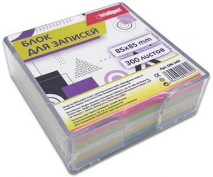 Блок для записи цветной 85*85*35 6 цв. Intelligent в прозр. пл. боксе