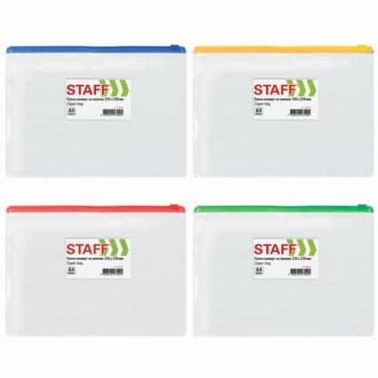 Папка на молнии А4 Staff прозр.