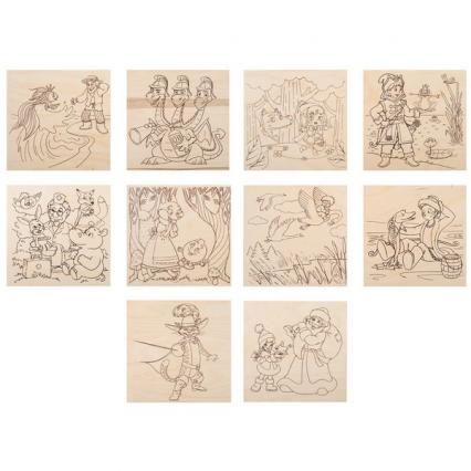 Набор для выжигания Brauberg " Сказочные мотивы" доски 5 шт., 10 рисунков, 15*21 см