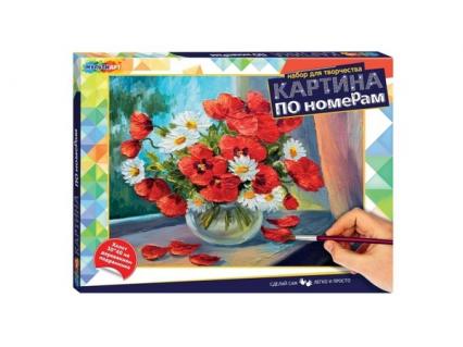 Картина по номерам 40*50 см МультиАрт "Маки"