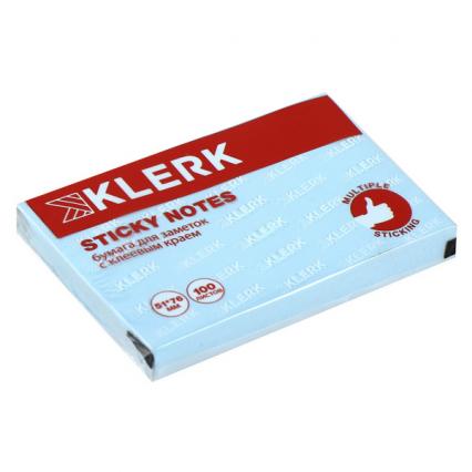 Бум. с клеев. кр. 51*76 мм пастель голубой Klerk 100 л.