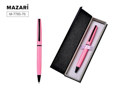 Ручка подар. шар. повор. в футл. Mazari "Три" 0,7 мм, синяя