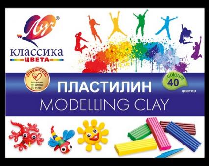 Пластилин 40 цв. ЛУЧ "Классика" 800 г, со стеком