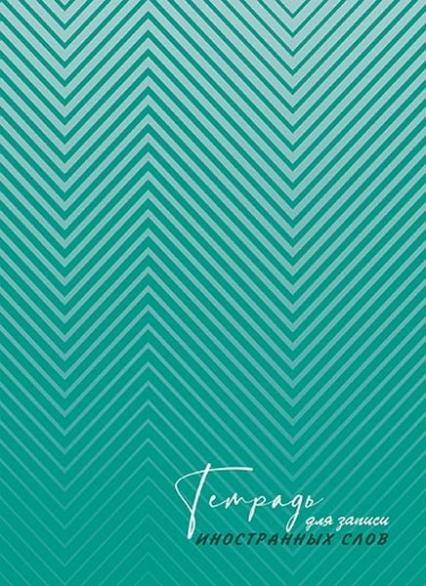 Тетрадь-словарик для записи иностр. слов А5 48 л. спир. Апплика "Полоски на изумрудном" вырубка