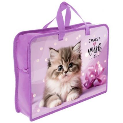 Папка с ручками А4 Ковров "Котик в горошках" 