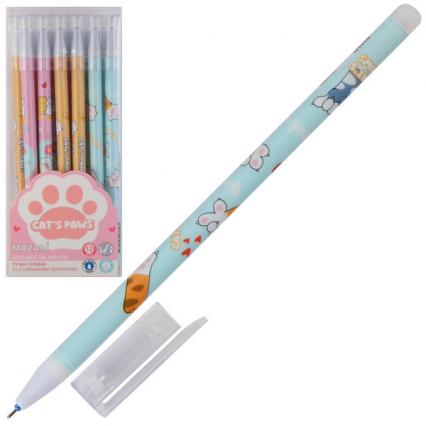 Ручка Пиши-стирай гел. Mazari "Лапки" 0,38 мм, синяя