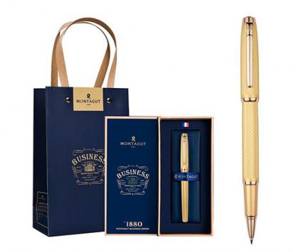 Роллер подар. в футл. Montagut 0,5 мм, черн., корпус золот.