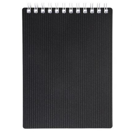 Блокнот А7 80 л. пл. обл. греб. клетка Х Вельвет "Черный" 