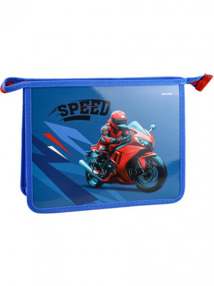 Папка для тетр. А5 1 отд. ПП "Мотоцикл" на молнии