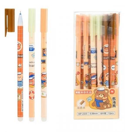 Ручка Пиши-стирай гел. Basir "Медвежата" 0,5 мм, синяя