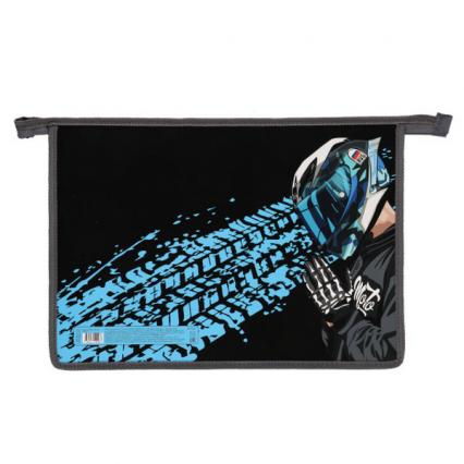 Папка для тетр. А4 1 отд. Кокос "Мото" на молнии 