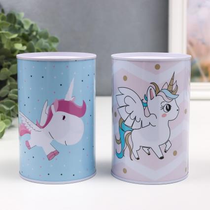 Копилка метал. "Единорог с крыльями" микс, 12 см