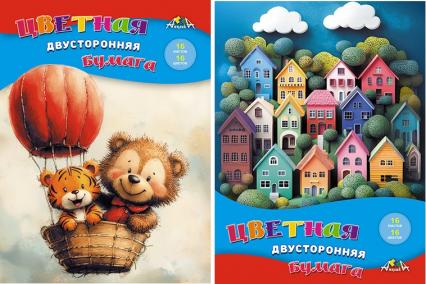 Бумага цв. А4 Двухстор. 16 л. 16 цв. Апплика