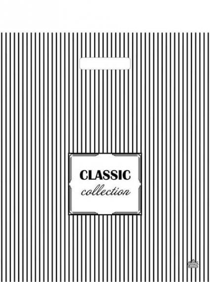 Пакет п/э с выруб. ручками 38*45 см "Полосатая классика. Янтарь" 60 мкм