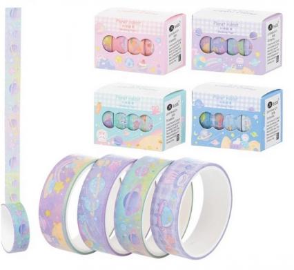 Набор клейкой ленты для декора 4 шт. 1,5 см*2 м Basir